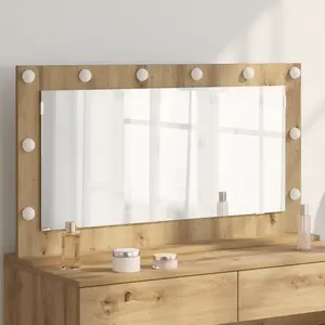 vidaXL Miroir de vanité Rectangulaire Chêne artisanal 100 x 55 x 18 cm