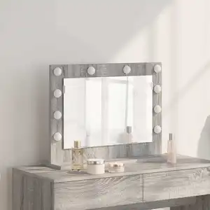 vidaXL Vidaxl Miroir De Vanité Gris Sonoma Mdf, Verre 60 X 45 X 18 Cm