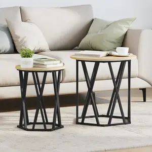 vidaXL Tables D'appoint Vidaxl 2 Pcs En Bois D'ingénierie Chêne Sonoma pas cher