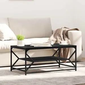 vidaXL Table basse en chêne noir 90 x 50 x 40 cm pas cher