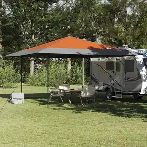vidaXL Tente à abri Orange 400 x 400 x 227 / 236 / 245 cm Tissu Oxford