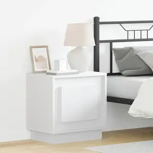 vidaXL Cabinet de chevet Blanc 44 x 34,5 x 45 cm Bois d'ingénierie pas cher