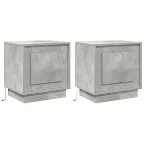 Cabinet De Chevet Avec 2 Pcs Gris Béton 44 X 34,5 X 45 Cm Vidaxl pas cher