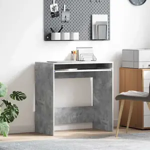 vidaXL Bureau en béton gris  Panneau de particules Bureau moderne pas cher