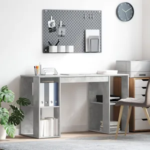 vidaXL Bureau gris Gris béton pas cher