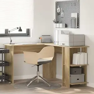 vidaXL Bureau d'Angle Chêne Sonoma Chêne Sonoma Panneau de particules pas cher