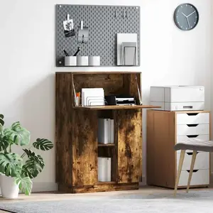 Vidaxl - Bureau Chêne Fumé 71,5 X 31,5 X 106,5 Cm Bois D'Ingénierie pas cher