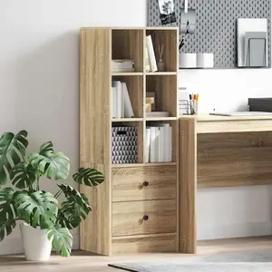 vidaXL Unité de rangement en chêne Sonoma Chêne Sonoma MDF Grand pas cher
