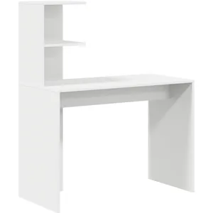 vidaXL Bureau d'écriture Blanc MDF Compact Étagères Décoratives pas cher
