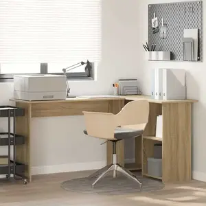 Comparateur de prix : Vidaxl - Bureau Chêne Sonoma 142 X 102 X 73 Cm Bois D'Ingénierie