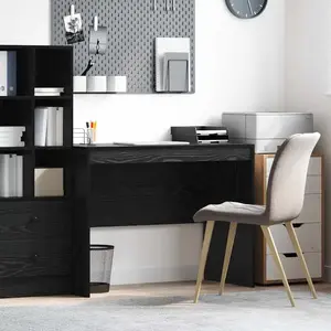 vidaXL Bureau noir imitation chêne 100 x 50 x 76 cm pas cher