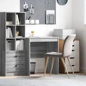 vidaXL Bureau d'écriture gris Gris sonoma Panneau de particules pas cher