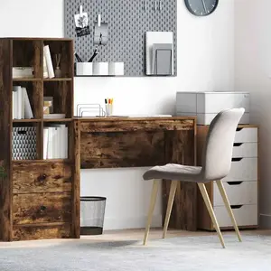 vidaXL Bureau d'écriture Chêne fumé Bois d'ingénierie 90 x 40 x 76 cm pas cher
