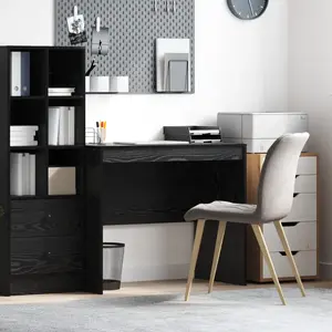 vidaXL Bureau noir imitation chêne 90 x 50 x 76 cm pas cher
