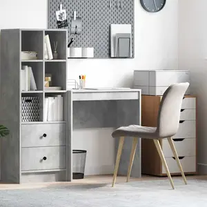 Bureau - rehausse bureau Vidaxl Bureau Gris béton 70 x 40 x 76 cm pas cher