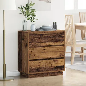 vidaXL Cabinet de chevet avec tiroir Bois ancien 71 x 34,5 x 75 cm pas cher