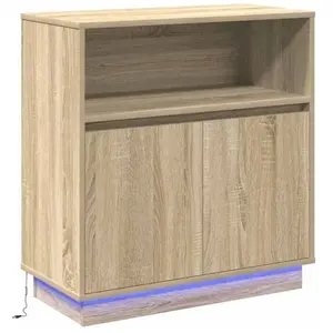 vidaXL Buffet LED Chêne Sonoma 71 x 34,5 x 75 cm Bois d'ingénierie pas cher