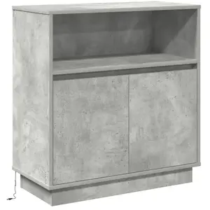 vidaXL Sideboard avec LED gris béton 71 x 34,5 x 75 cm Bois composite pas cher