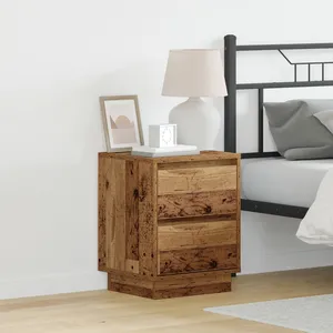 vidaXL Cabinet de chevet avec tiroir Bois ancien 39 x 34,5 x 50 cm pas cher
