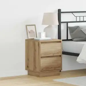 Cabinet De Chevet Avec 2 Pcs Chêne Artisanal 39 X 34.5 X 50 Cm Vidaxl pas cher