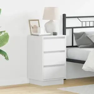 vidaXL Cabinet de chevet Blanc 39 x 34,5 x 65 cm Bois d'ingénierie pas cher