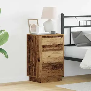 vidaXL Cabinet de chevet avec LED Bois ancien 39x345x65 cm Bois d ingénierie pas cher