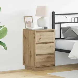 vidaXL Cabinet de chevet avec tiroir Chêne artisanal 39 x 34,5 x 65 cm pas cher