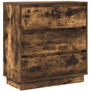 Cabinet De Chevet Avec Tiroir Avec Chêne Fumé 71 X 34.5 X 75 Cm Vidaxl pas cher