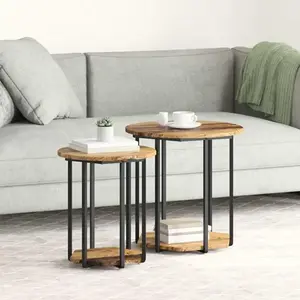 Comparateur de prix : Ensemble De Tables D'Appoint 2 Pcs Marron 50 X 50 X 50,5 Cm Vidaxl