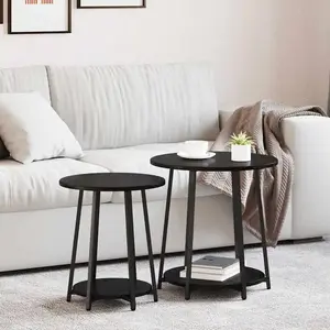 Comparateur de prix : vidaXL Table D'appoint Vidaxl 2 Pièces Bois Noir Et Métal