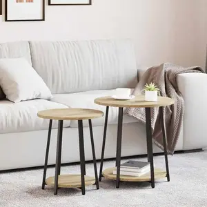 Comparateur de prix : Vidaxl - Ensemble De Tables D'Appoint 2 Pcs Chêne Sonoma Et Noir