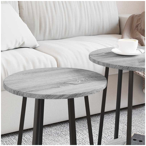 Comparateur de prix : Vidaxl - Ensemble De Tables D'Appoint 2 Pcs Gris Sonoma Et Noir