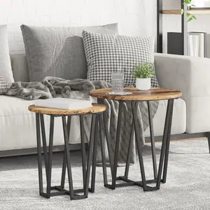 Comparateur de prix : vidaXL Table dappoint - Vintage - Bois massif - Ronde - 40 cm de diamètre