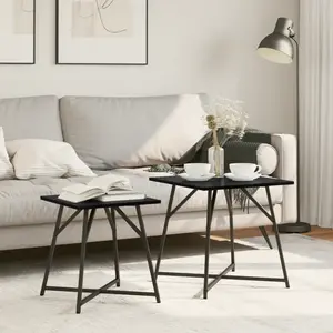 Comparateur de prix : Vidaxl - Ensemble De Tables D'Appoint 2 Pcs Chêne Noir 50 X 50 X 50 Cm