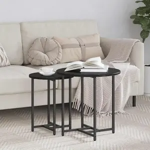 Comparateur de prix : Vidaxl - Ensemble De Tables D'Appoint 2 Pcs Chêne Noir 50 X 50 X 50 Cm