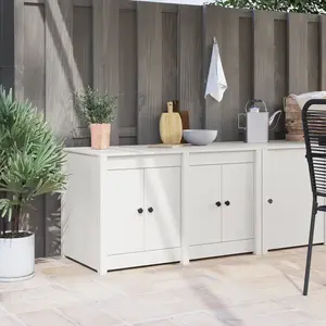 Comparateur de prix : Vidaxl - Armoire De Cuisine Blanc 106 X 55 X 64 Cm Bois De Pin Massif