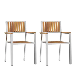 vidaXL Chaise de jardin 2 pcs Marron 56x54,5x87cm Bois d'acacia massif pas cher