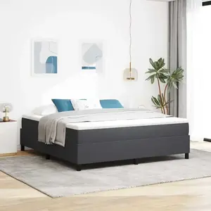 Lit À Ressorts Gris Foncé 180 X 200 Cm Tissu En Velours Côtelé Vidaxl pas cher