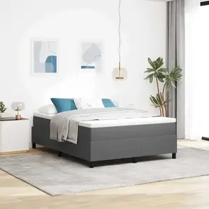 Lit À Ressorts Gris Clair 160 X 200 Cm Tissu En Velours Côtelé Vidaxl pas cher