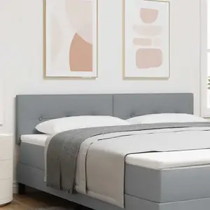 vidaXL Tête de lit LED capitonnée gris clair 90 cm en tissu pas cher