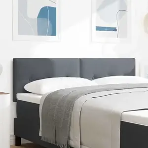 vidaXL Tête de lit LED capitonnée gris foncé 72 cm en velours pas cher