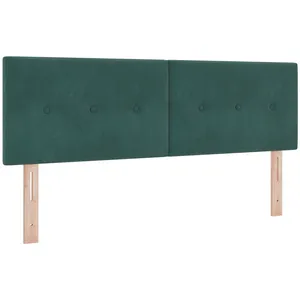 vidaXL Tête de lit LED Boutonné Vert Foncé 72 cm Velours pas cher