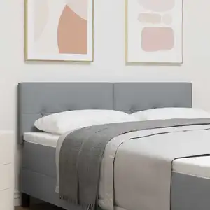vidaXL Tête de lit LED avec tête de lit Gris clair 160 cm Polyester pas cher