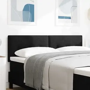 vidaXL Cabezal LED  con botoneo capitoné Noir de 80 cm en tissu