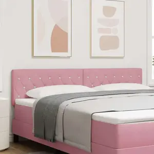 vidaXL Tête de Lit LED à Boutons en Cristal Rose 90 cm Velours 3338076 pas cher