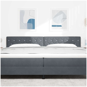 Tête De Lit Led Avec Bandes Led Gris Foncé 200 Cm Velours Vidaxl pas cher