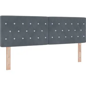 vidaXL Tête de lit LED avec tête de lit Gris foncé 160 cm Polyester