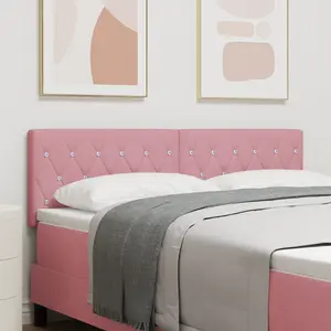 vidaXL Tête de lit LED avec des lumières à LED Rose 144 cm Polyester pas cher