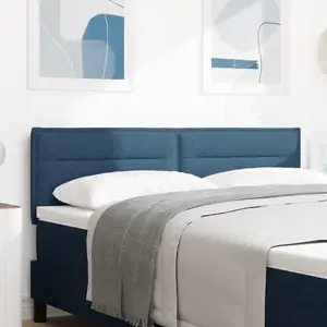 vidaXL Vidaxl Tête De Lit Led Design Lignes Bleu 80 Cm Tissu pas cher