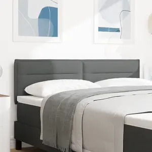 vidaXL Vidaxl Tête De Lit Led Design Lignes Gris Foncé 80 Cm Tissu pas cher